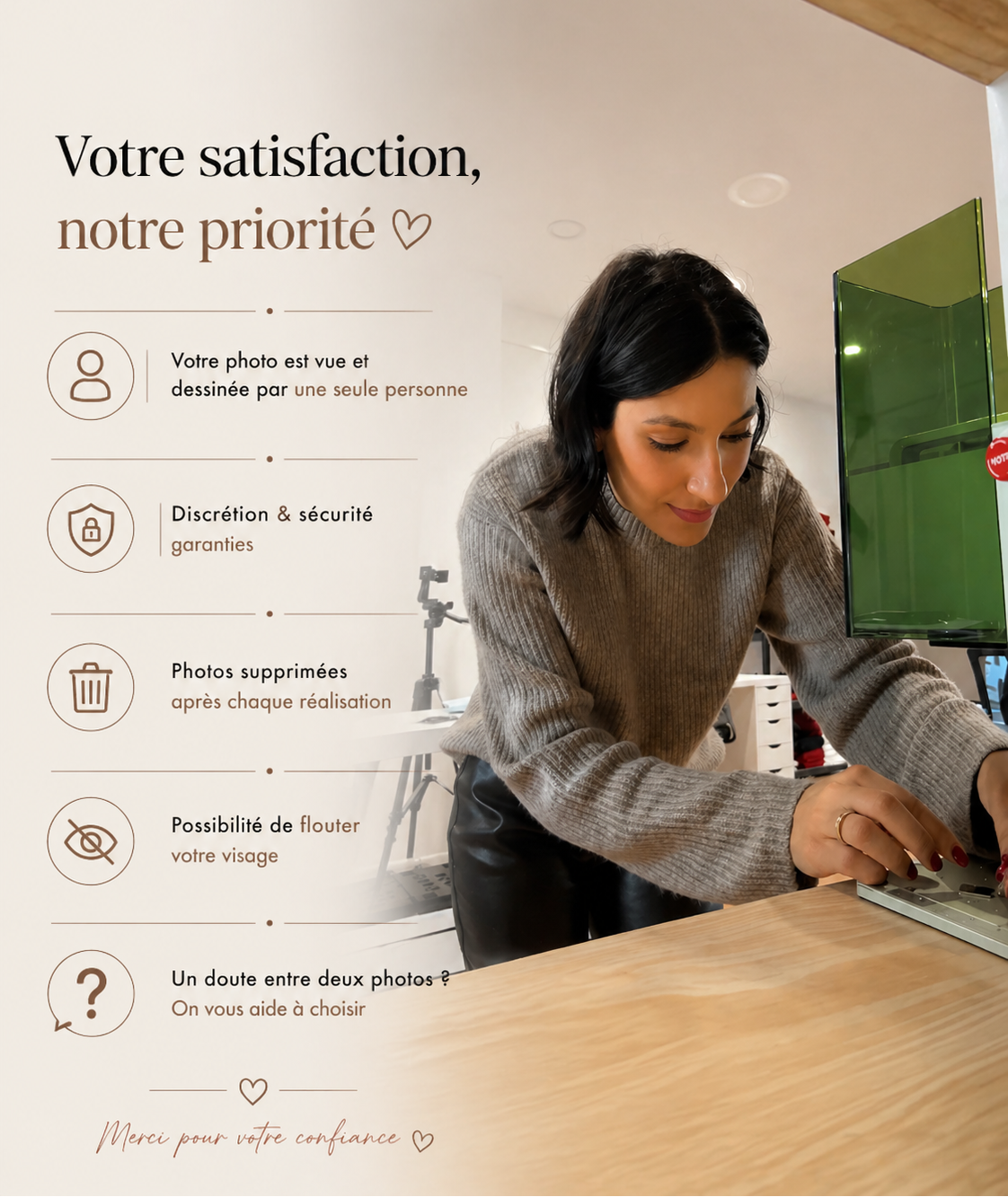 cadeau personnalisé avec illustration line art à partir d'une photo, idée cadeau couple originale et émotionelle