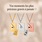 Collier Gravé Enveloppe - Illustration Fait Main