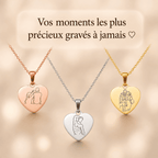 Collier Gravé Coeur - Illustration Fait Main