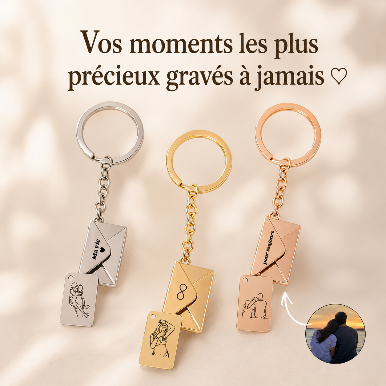 Porte-clé Gravé Enveloppe