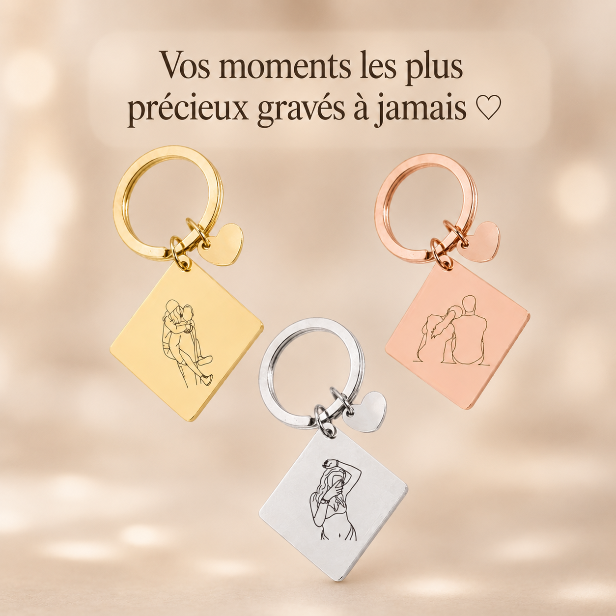 Porte-clé Gravé Losange