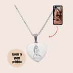Collier Gravé Coeur - Illustration Fait Main