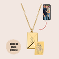 Collier Gravé Enveloppe - Illustration Fait Main