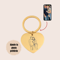Porte-clé Gravé Coeur - Illustration Fait Main