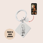 Porte-clé Gravé Losange - Illustration fait main