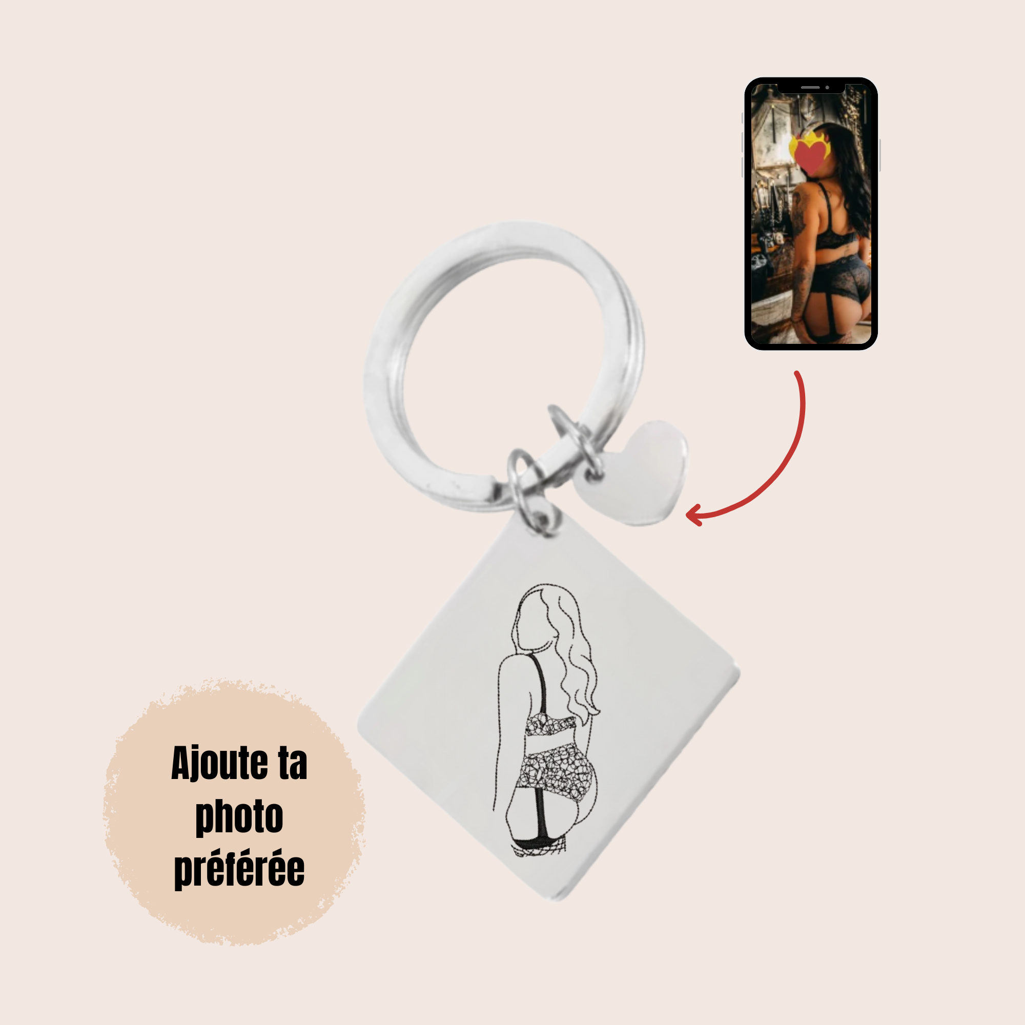 Porte-clé Gravé Losange