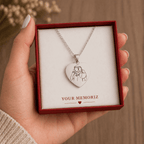 collier gravé avec dessin en line art à partir d'une photo, idée cadeau couple
