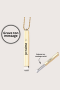 collier gravé avec dessin en line art à partir d'une photo, idée cadeau couple
