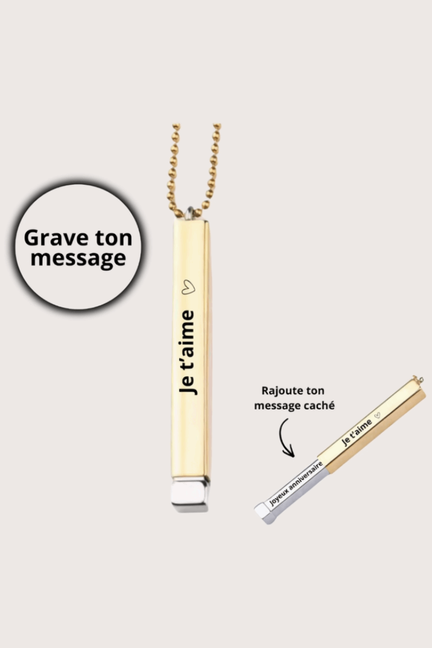 collier gravé avec dessin en line art à partir d'une photo, idée cadeau couple

