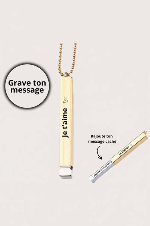 collier gravé avec dessin en line art à partir d'une photo, idée cadeau couple
