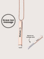 collier gravé avec dessin en line art à partir d'une photo, idée cadeau couple
