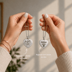 collier gravé avec dessin en line art à partir d'une photo, idée cadeau couple
