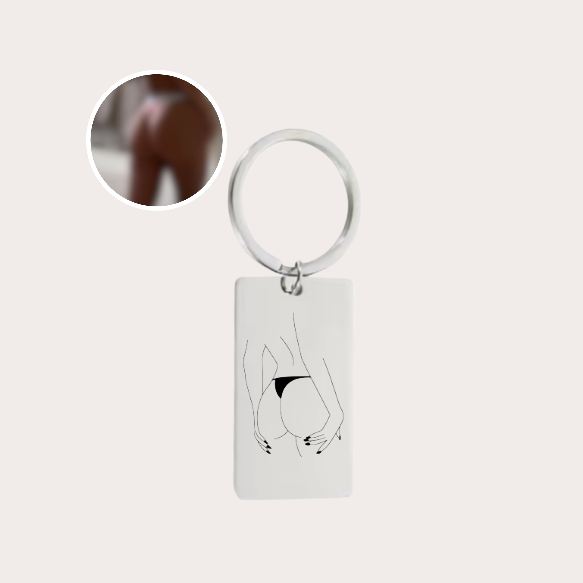 porte-clé gravé avec dessin en line art à partir d'une photo, idée cadeau couple
