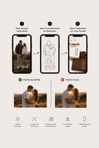 sweat à capuche avec dessin en line art à partir d'une photo, idée cadeau couple
