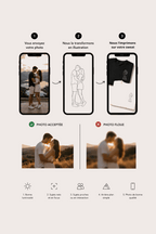 sweat à capuche avec dessin en line art à partir d'une photo, idée cadeau couple
